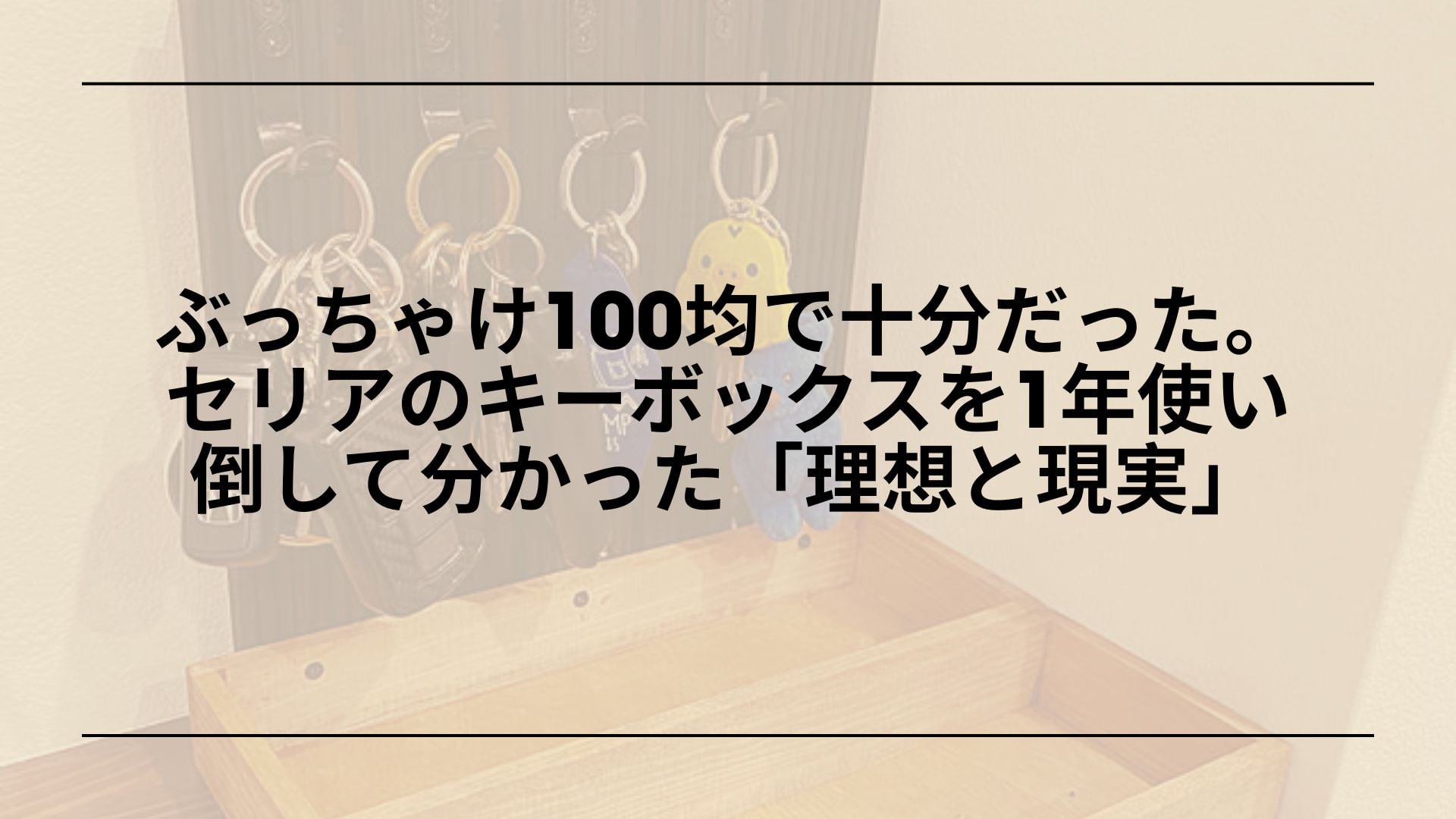 ぶっちゃけ100均で十分だった。セリアのキーボックスを1年使い倒して分かった「理想と現実」