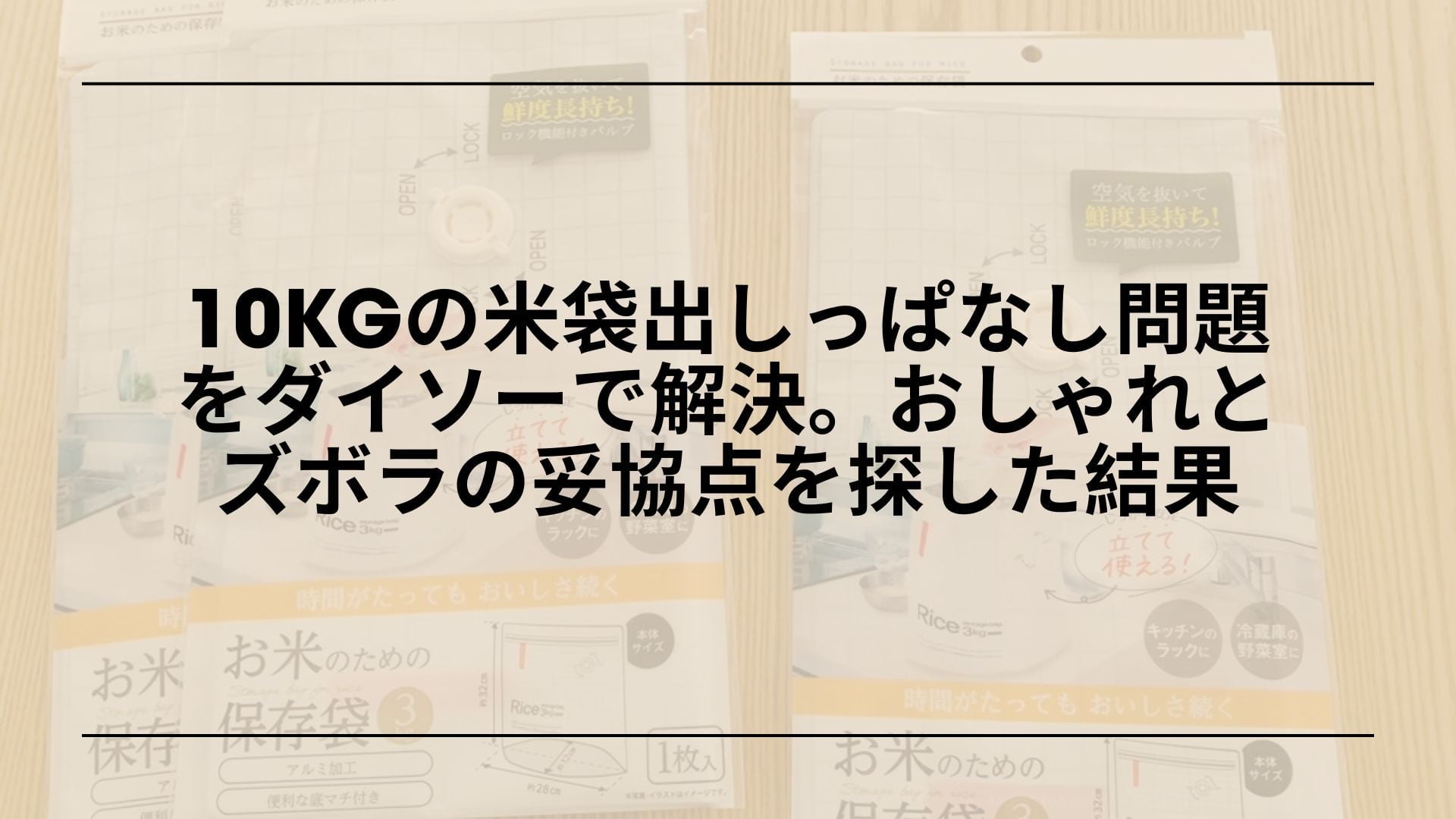 【実録】10kgの米袋出しっぱなし問題をダイソーで解決。おしゃれとズボラの妥協点を探した結果
